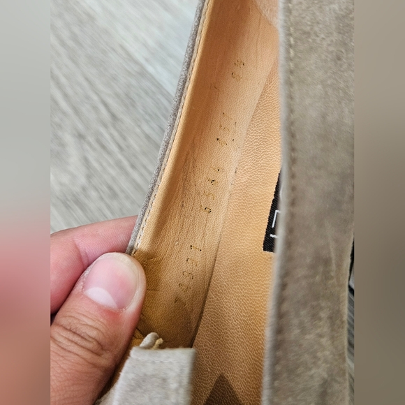 Vintage Casadei Beige Taupe Suede Leather Pointed Toe Heeled Loafers 8.5 AA - Picture 3 of 7